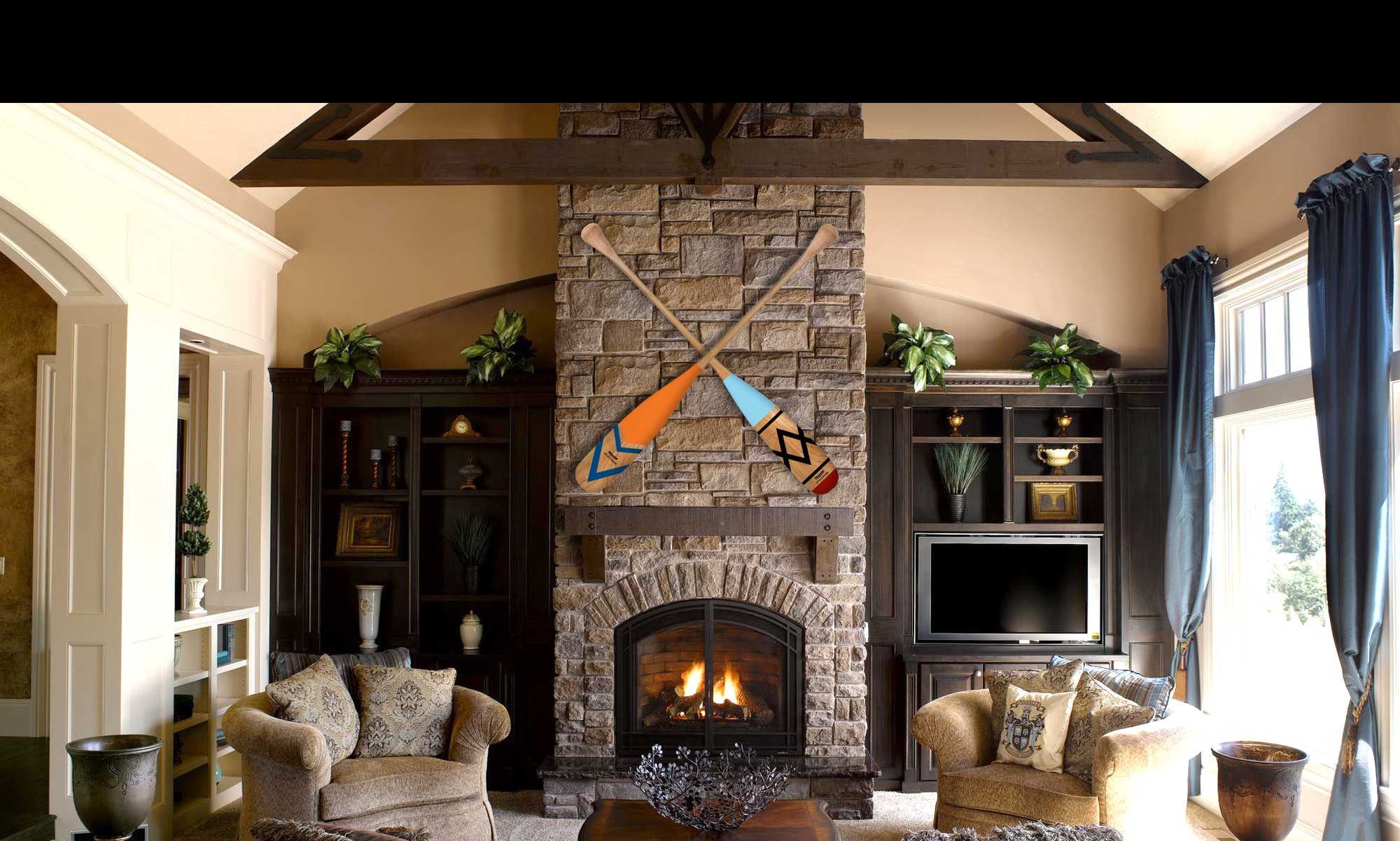 Fireplace with paddles