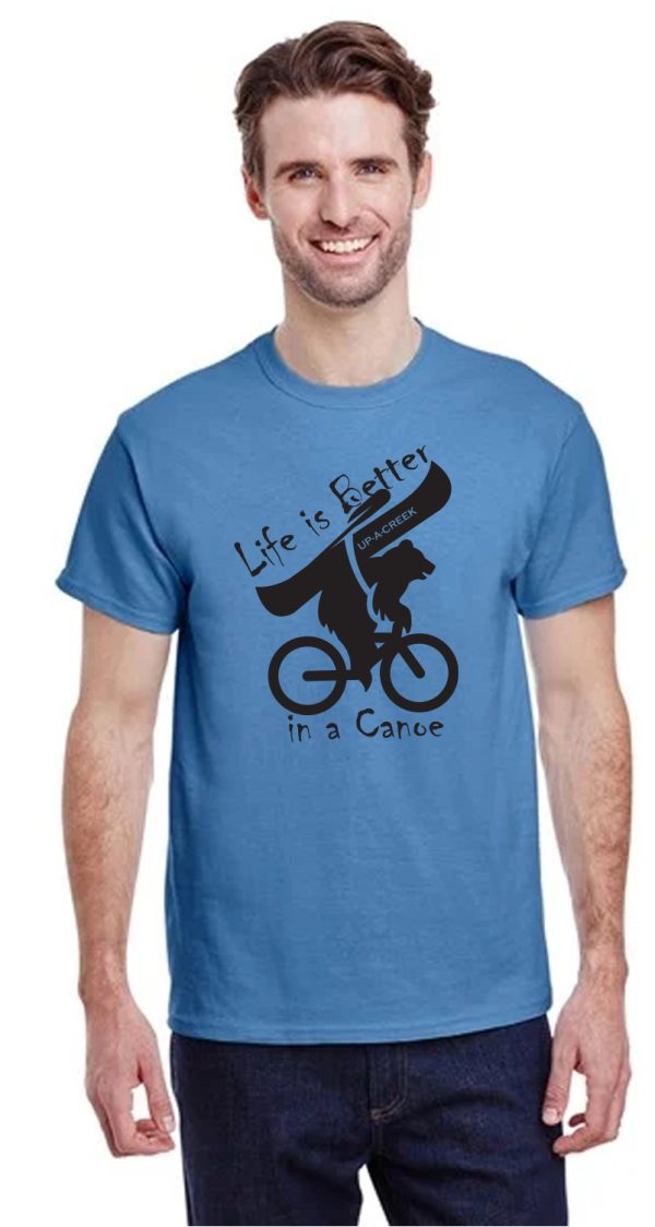 Bear on Bike - Life is Better In A Canoe T-Shirt - Image 2