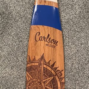 Carlson Paddle. Hand painted and laser etched