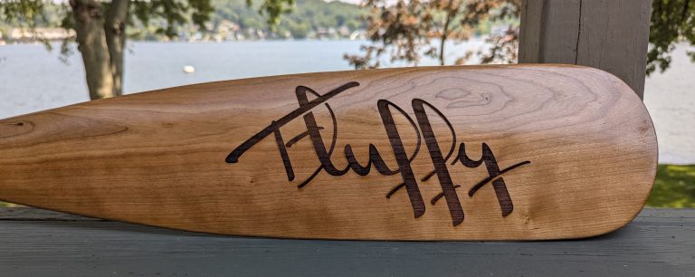 Fluffy Paddle, Laser etched