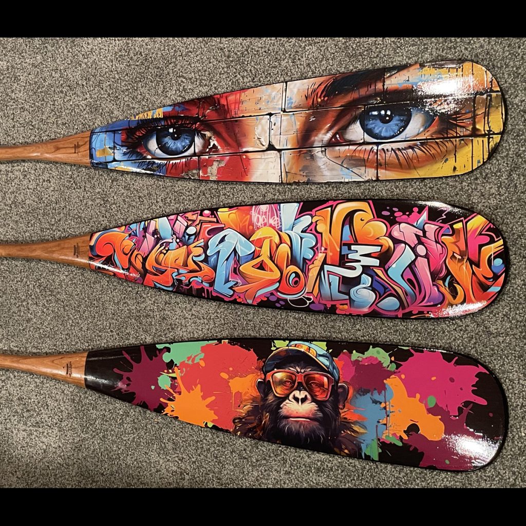 Introducing our Graffiti line of paddles. Blue Eyes, Graffiti, and Monkey Business Paddles